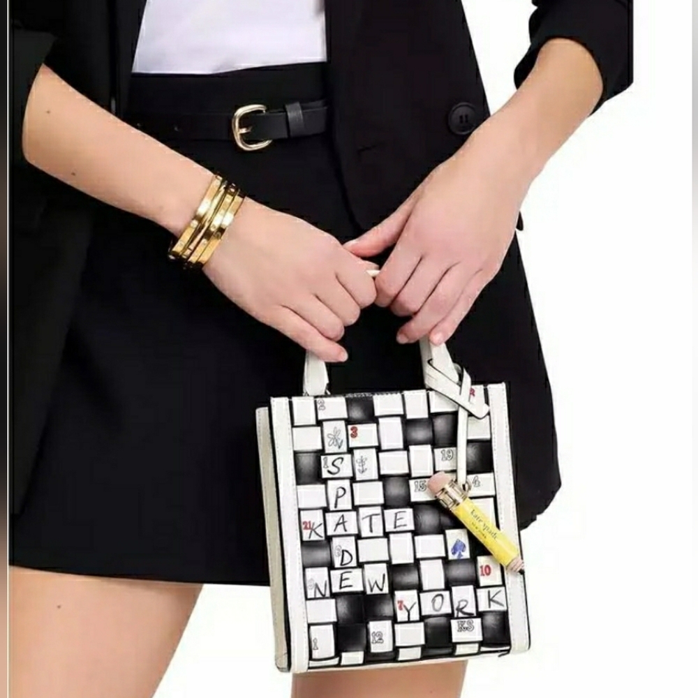 NWT! KATE SPADE MANHATTEN Crossword Puzzle Tote / Crossbody ( WORDPLAY ) - Picture 7 of 7